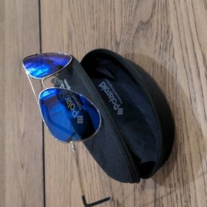New Polaroid blue mirror aviator sunglasses.
